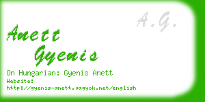 anett gyenis business card